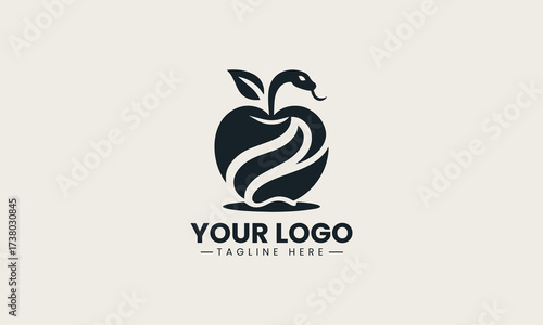 Apple And Serpent vector logo illustration