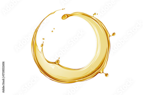 Splash of oily liquid close-up isolated on white background