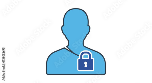 Personal data protection with a digital avatar secure by a padlock privacy control protecting sensitive information data security encryption