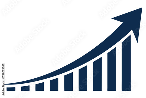 Blue up 3d arrow graph showing rising trend, boosting of business result, investment profit growing symbol, financial rises trending
