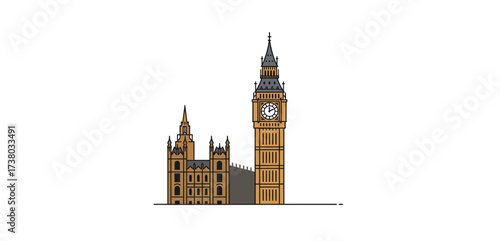 big ben illustration the iconic london landmark against a clean white background suitable for travel blogs historical content and london guides.