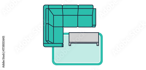 furniture arrangement floor plan showing sectional sofa and coffee table home layout design interior design visualization interior design apartment.