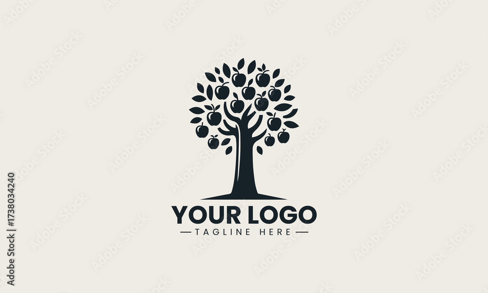 Obraz premium Apple Tree vector logo illustration