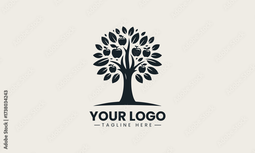 Obraz premium Apple Tree vector logo illustration