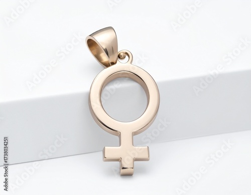 Female Gender Symbol with Ribbon  – Empowerment for No Bra Day