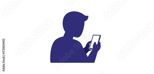 Man using phone browsing on a smartphone standing in a modern home connecting with social media and texting perfect for tech articles.