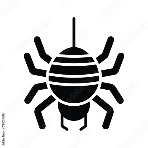 Horror spider icon crawling perfect for haunted Halloween art