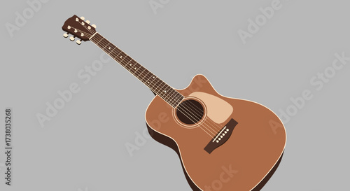 Acoustic Guitar with Cutaway Body.