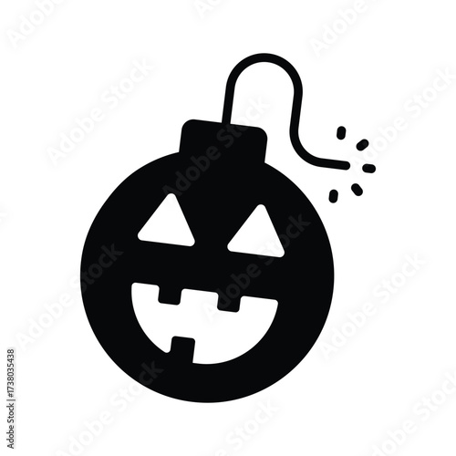 Halloween pumpkin shaped bomb for scary and spooky artwork