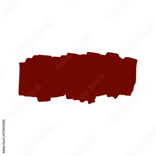 Abstract Dark Red Brush Stroke on a White Background - Graphic Design Element