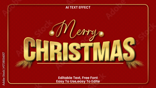 Merry Christmas Text Effect | Editable Holiday Typography Design