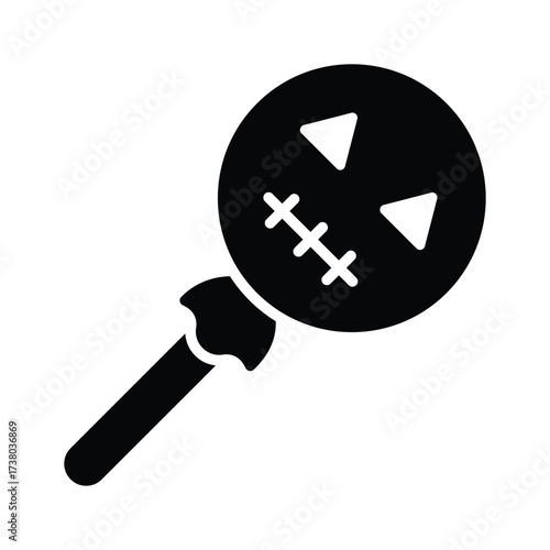 Creepy lollipop flat outline icon perfect for trick or treat Halloween