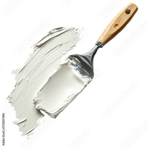 Fototapeta Naklejka Na Ścianę i Meble -  piece of drywall being cut or cracked with a utility knife, leaving space for text about home renovation png