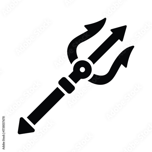 Evil trident weapon symbol for devils, demons, and Halloween