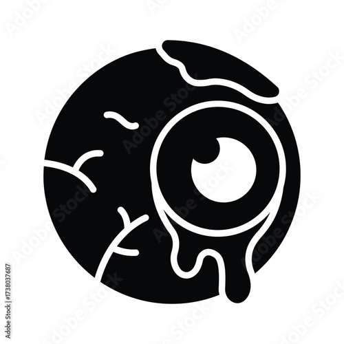 Spooky bleeding eyeball design, perfect for scary Halloween artwork