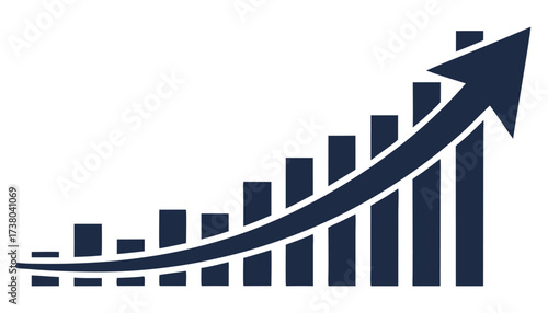 Graph diagram up icon, business growth success chart with arrow, business bar sign, profit growing symbol, progress bar symbol, growing graph icons – stock vector
