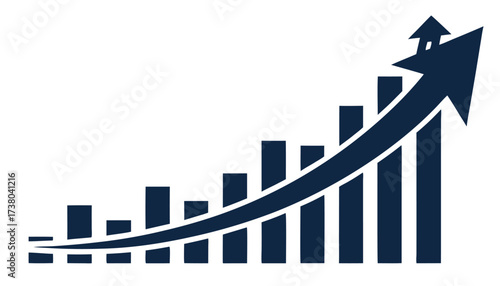 Graph diagram up icon, business growth success chart with arrow, business bar sign, profit growing symbol, progress bar symbol, growing graph icons – stock vector
