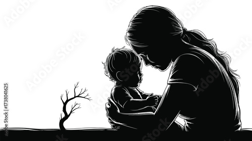 Touching moment of mother and child expressing love and care, perfect for family blogs, parenting articles, and heartfelt greeting cards