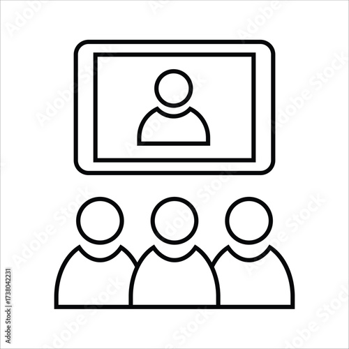 seminar icons. simple line vector