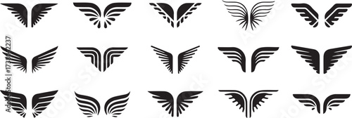 wing design silhouette, abstract wings vector, angel wing clipart, black feather artwork, flying wings svg, minimalist symbol illustration, creative wings graphic, modern emblem design, fantasy wings 