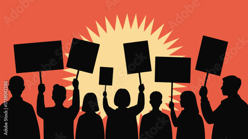 Passionate protestors with signs advocating for change and social justice in a powerful demonstration for equality and freedom, demanding action now