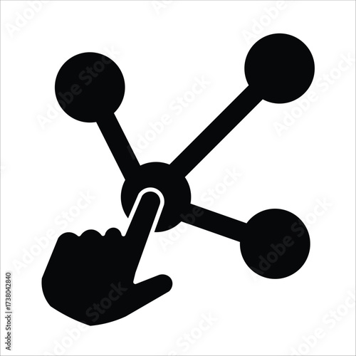 interacting icons. simple solid vector