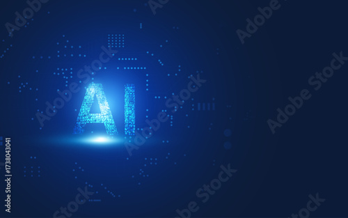 Motherboard technology circuit board texture design. Creative idea AI banner concept for internet technology. Digital motherboard concept for poster, cover, banner, header, web presentation template.