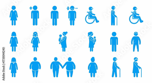 Diverse group of people icons