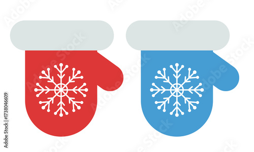 Mitten set. Vector cartoon clip art isolated on white background.