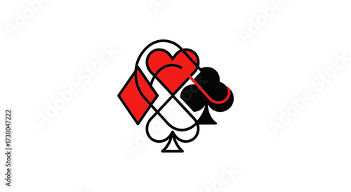 playing card suits illustration a modern design ideal for casino promotion game development and luck-themed advertising enhancing graphic projects