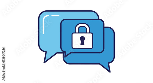 secure communication encrypted chat bubble illustrating privacy protection ensuring data security and confidentiality in online digital messaging apps.