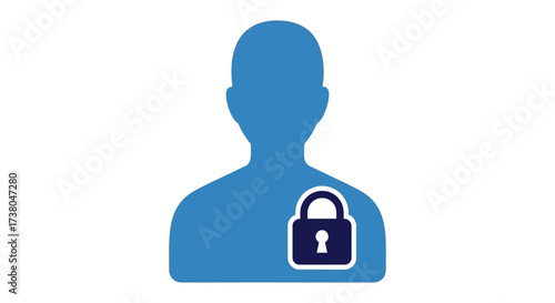 secure personal data silhouette of person with a padlock on their chest symbolizing identity protection and privacy ideal for cybersecurity articles