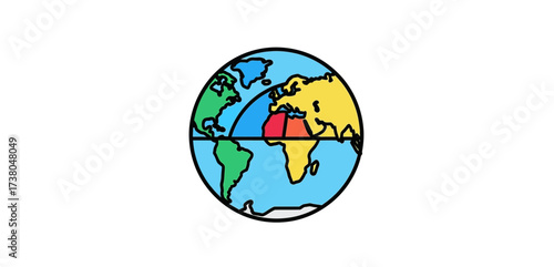 earth globe illustration showing continents visualizing geography education  global awareness perfect for illustrating climate change  ecological balance.