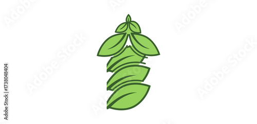green plant spiral a growing organic design element for eco-friendly brands or natural health concepts on a clean minimal background.