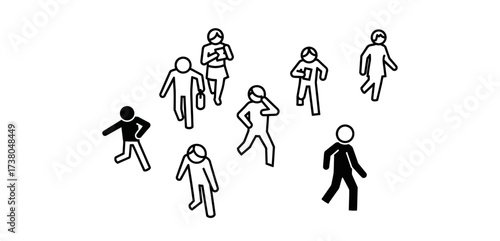 group of people walking diverse individuals in a crowd heading to work embodying urban life and community suitable for blogs about city life.