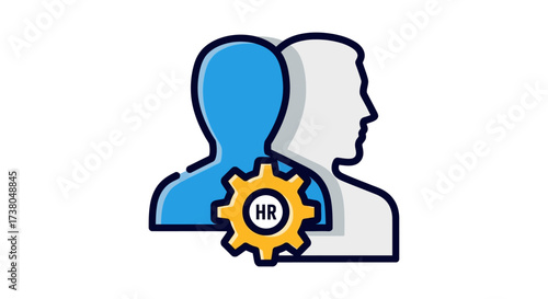 human resources teamwork illustrating employee collaboration with a gear supporting hr management for organizational success and business development projects.