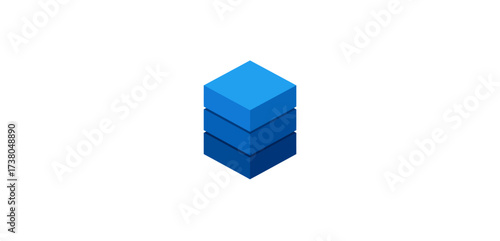 isometric block tower a 3d geometric arrangement against a white background perfect for illustrating concepts of hierarchy structure or data stacking