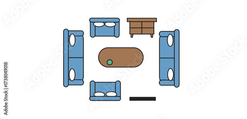 living room furniture arrangement showcasing symmetrical sofas and seating around a central table for interior design inspiration perfect home arrangement