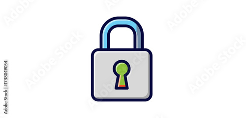 Lock icon for online security symbol of data encryption and privacy protection safeguarding digital information in secure networks essential for cybersecurity initiatives.