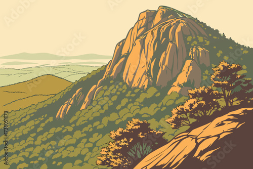 Old Rag Mountain in Shenandoah National Park, Virginia, granite summit with sweeping valley views