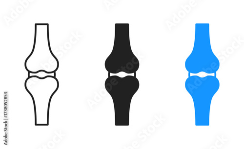 Knee joint icon representing orthopedics, body anatomy, and human health, suitable for medical, rehabilitation, fitness, and injury recovery projects in healthcare and wellness