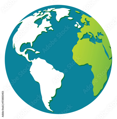 Illustration of a globe showing continents