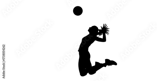 Volleyball player spiking ball silhouette action sport athlete competition game