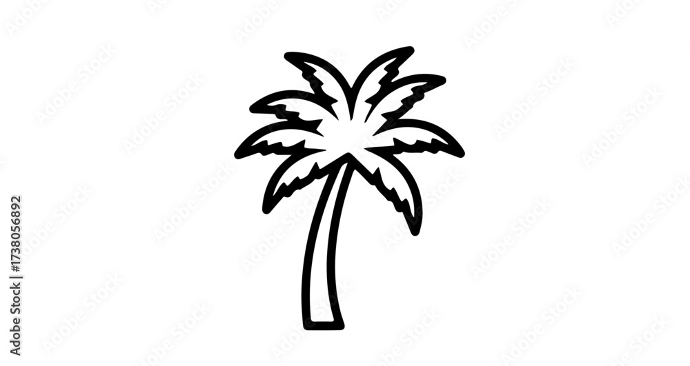 Fototapeta premium Illustration of a palm tree, showcasing its distinctive features and tropical vibe