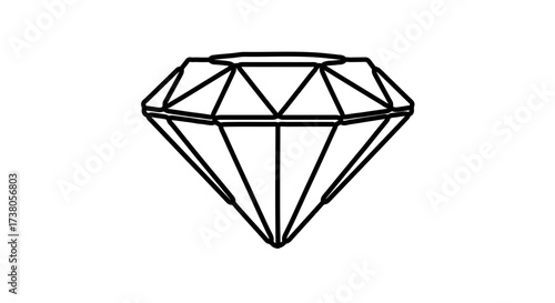 Simple diamond outline on, a classic and elegant design element for various creative projects