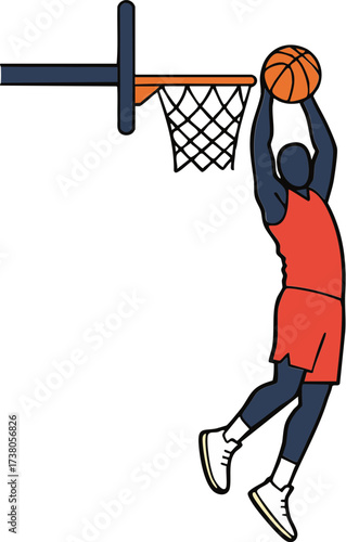 Basketball Player Dunking