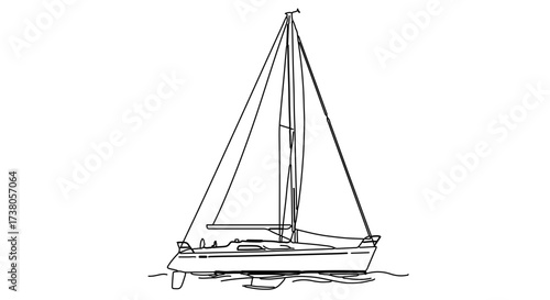 Illustration of a sailboat, capturing the essence of maritime adventures and nautical pursuits