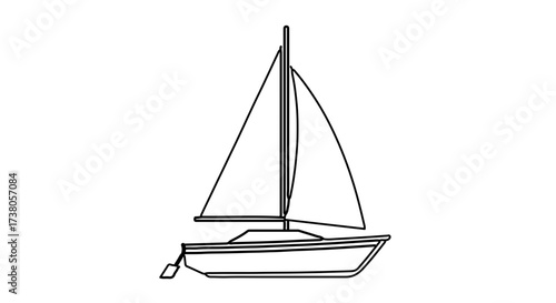 Illustration of a sailboat, a classic vessel for leisure and sport sailing