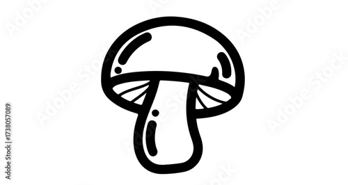 Mushroom vector illustration hand drawn fungus in doodle style for design