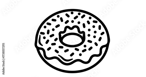 A donut with sprinkles, a delicious treat for any time of day, perfect for breakfast